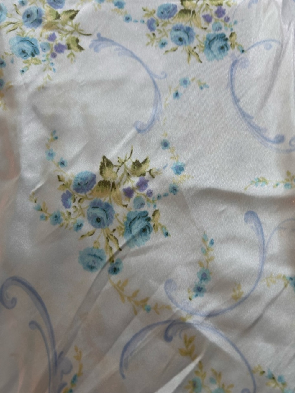 Secret Treasures Blue Floral Satin Chemise Size XL - Picture 3 of 11
